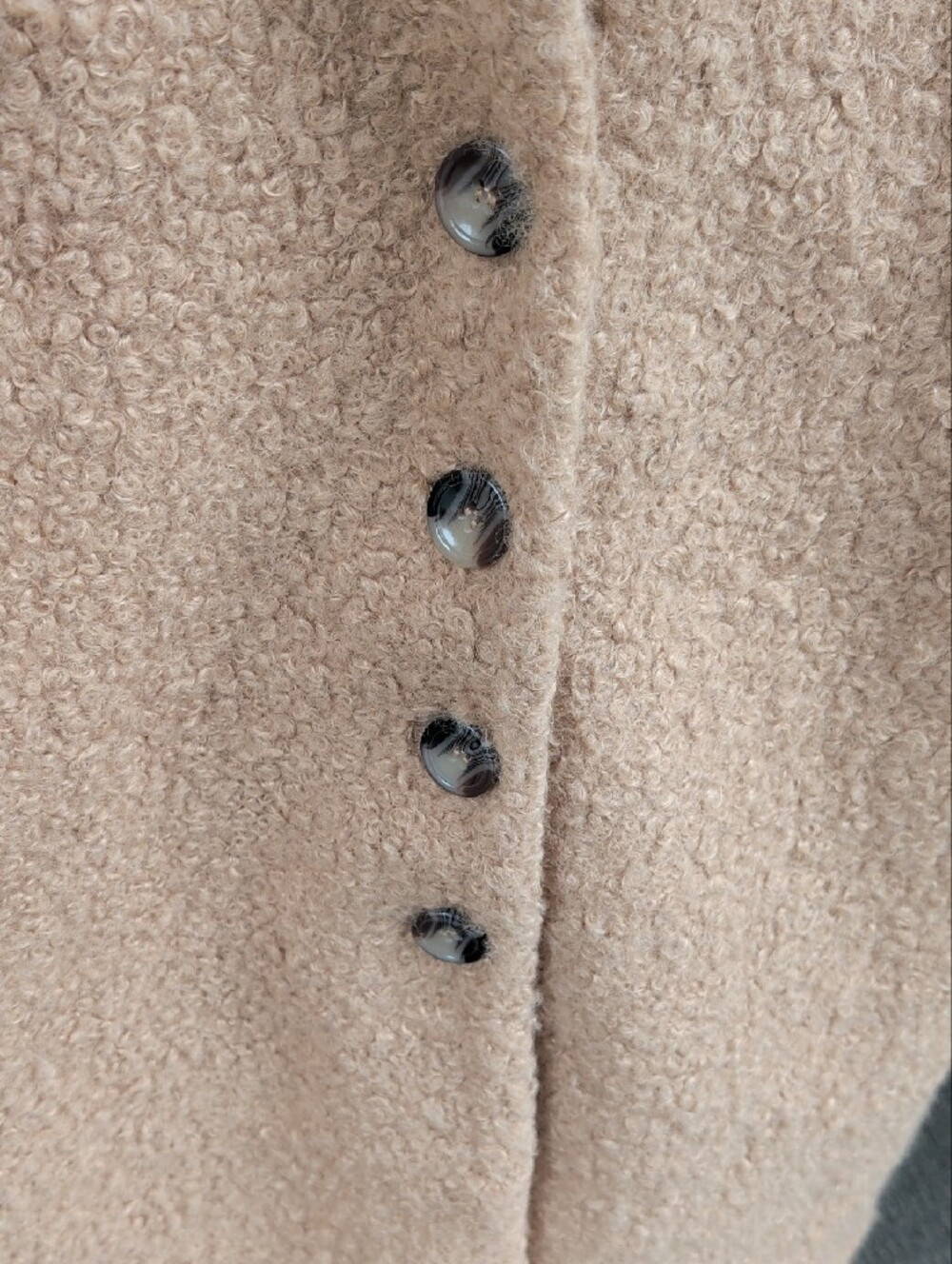 Carole Wren Tan Teddy Jacket with Button Front - Picture 3 of 5